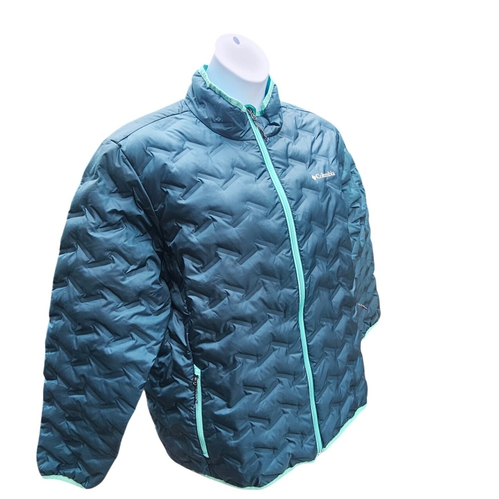 Columbia Delta Ridge 2X Teal 650 Down Omni-Heat PufferJacket Jewel Tone Gorpcore - Picture 6 of 12